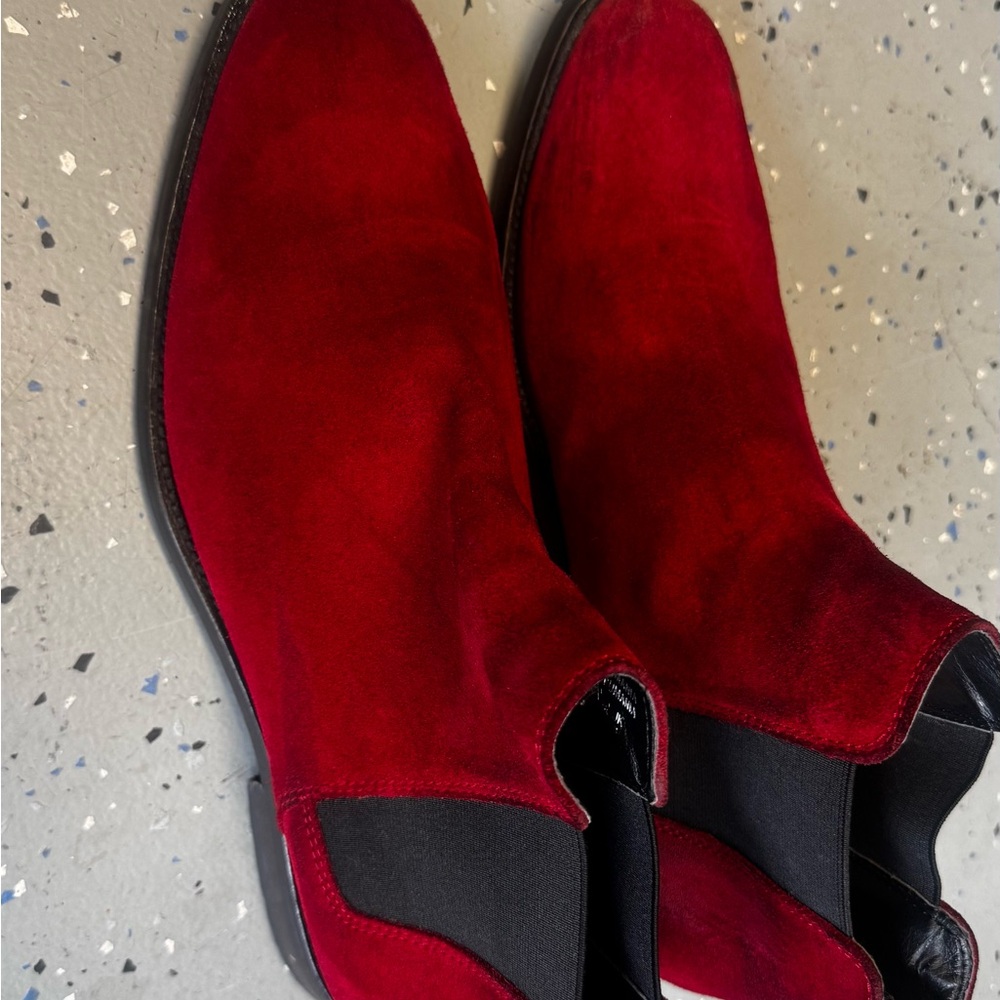 ALDO Men's Vivid Red Suede Chelsea Boots